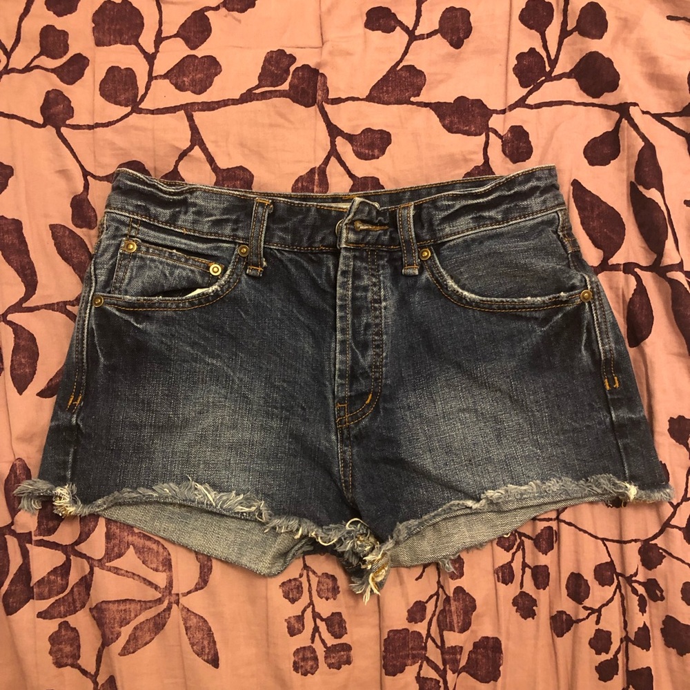 Free People High Waisted Denim Shorts Size 26